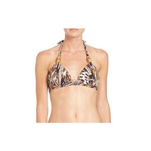 Gottex Swim Leopard Printed Underwire Bikini Halter Top